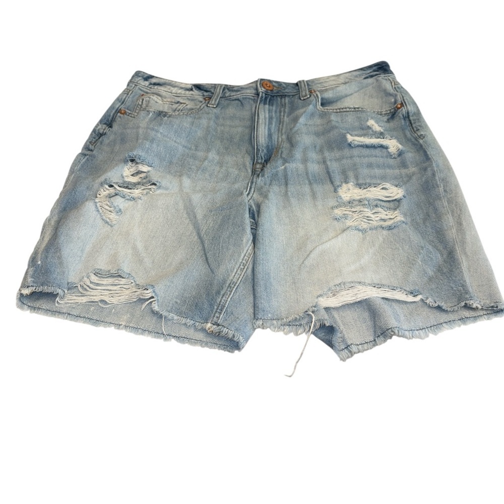 Edgely jean shorts extreme distressing button/zip 5 pockets high rise size 16